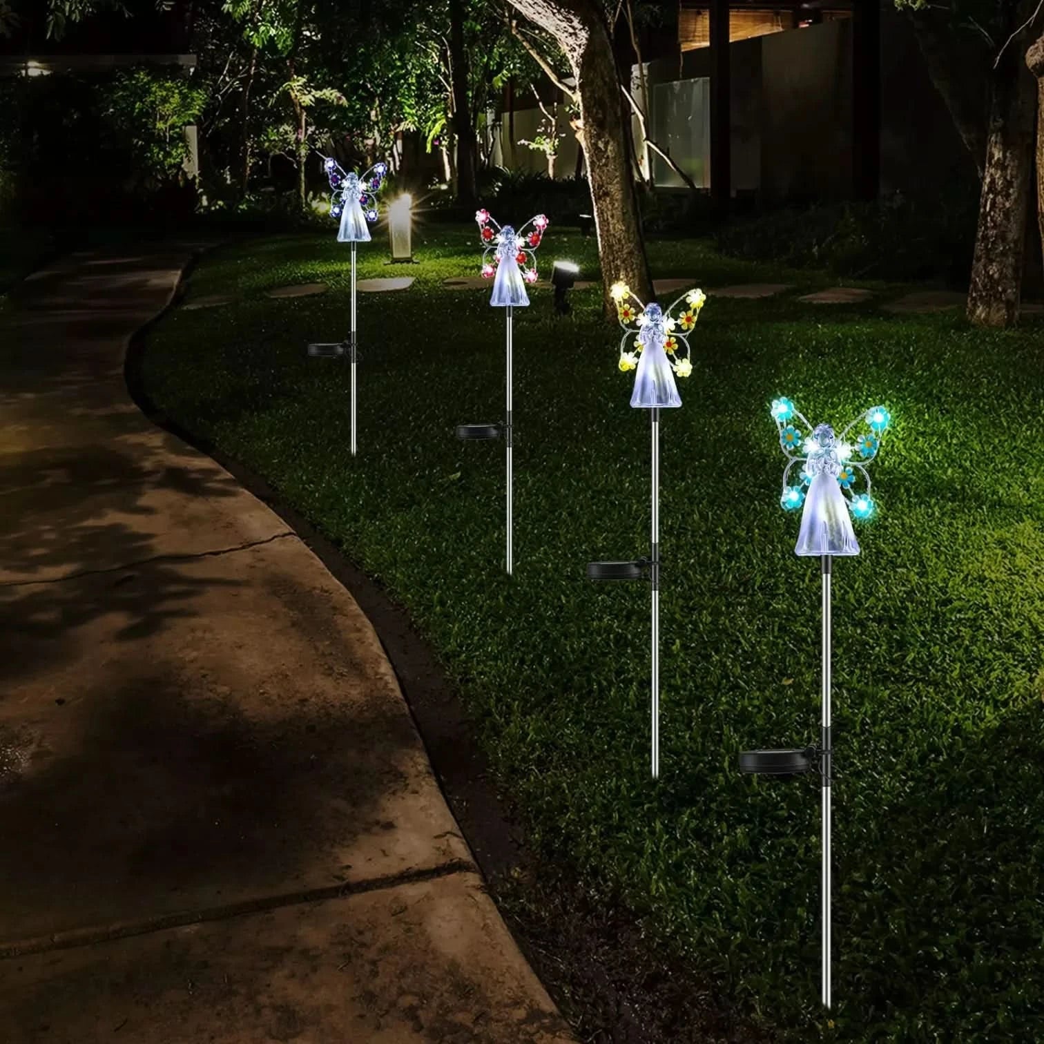 SolarGlow | Solar Garden Light with Elegant Angel Design - Automatic Charging for Outdoor Use