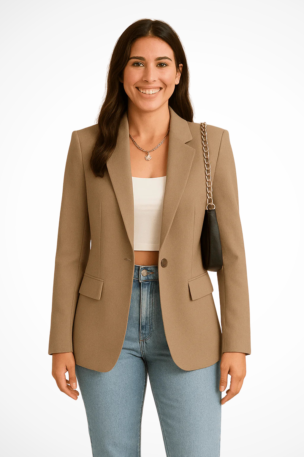 Sophia | Black Blazer for Women – Tailored Fit with Single Button Closure