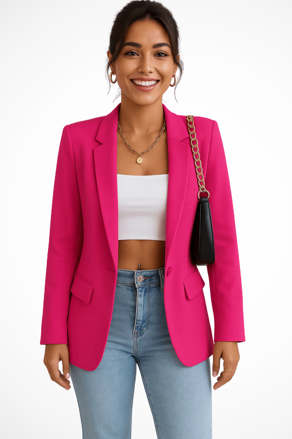 Sophia | Black Blazer for Women – Tailored Fit with Single Button Closure