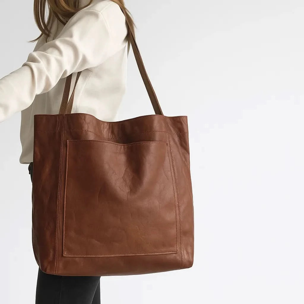 Sophia | Vegan Leather Shoulder Bag - Spacious Design With Zipper Closure