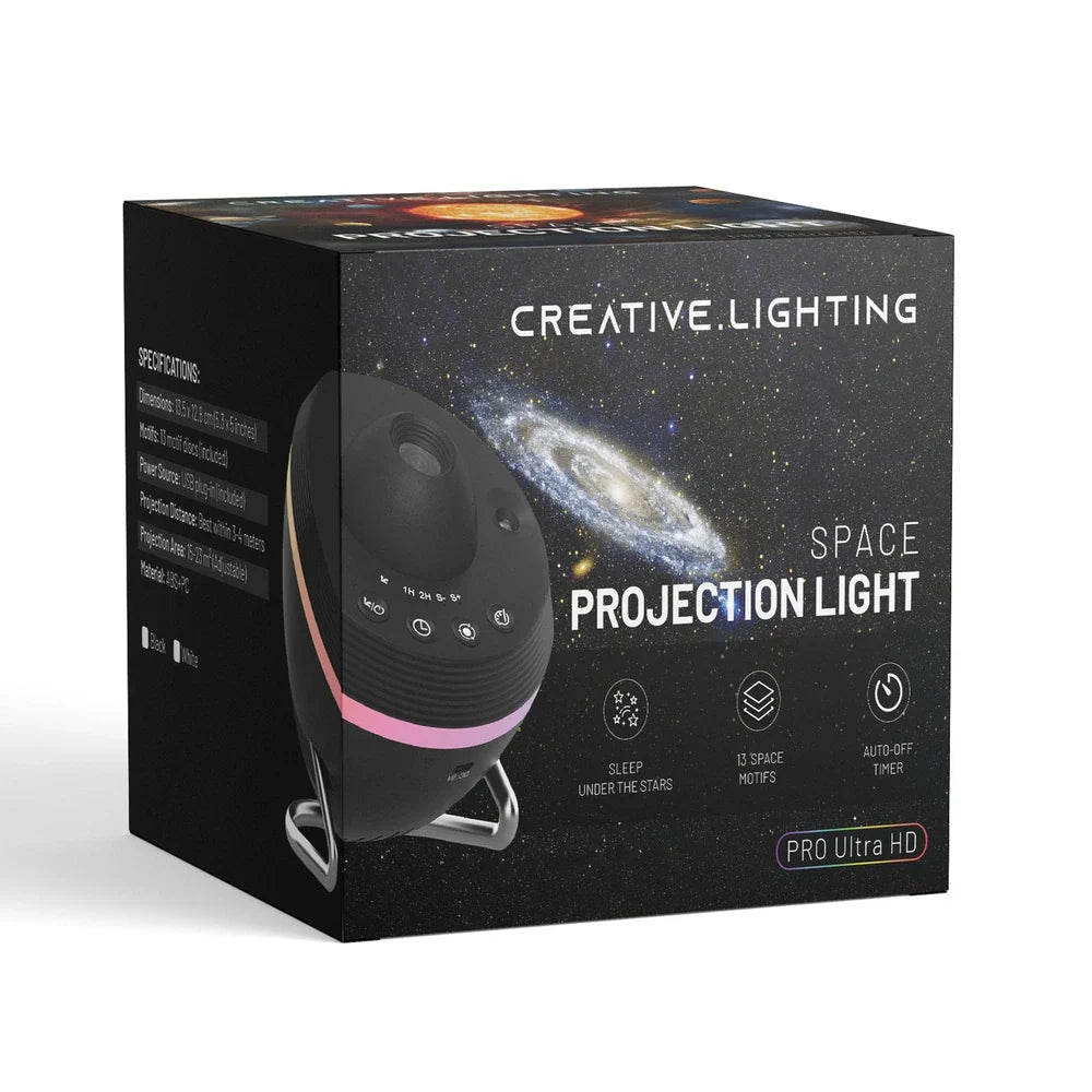 Space Projection Light | 13 or 19 Projection Motifs | USB Powered with Built-In Timer for a Calming Starry Night Display 11