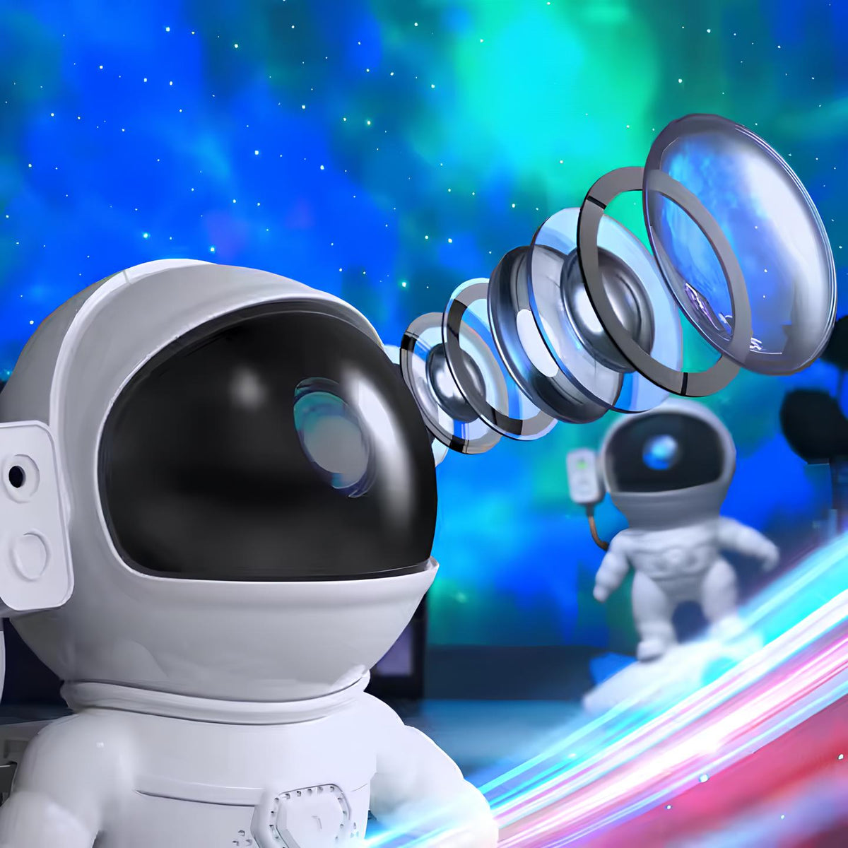 Space Projection Night Light, Rocket-Shaped Design | Multicolour Glow | 13 4K Films or App-Controlled Bluetooth Audio