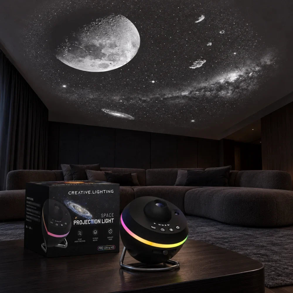 Space Projection Light | 13 or 19 Projection Motifs | USB Powered with Built-In Timer for a Calming Starry Night Display 4