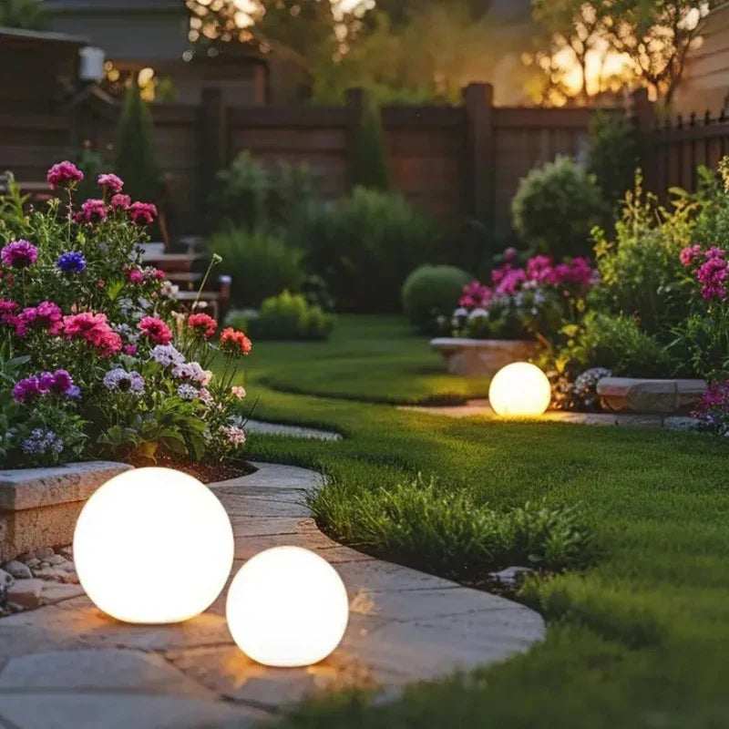 Spherical LED Garden Light 12 to 25 cm | 16-Colour Remote Control, USB Rechargeable | Weather-Resistant, Solar Powered Option 10
