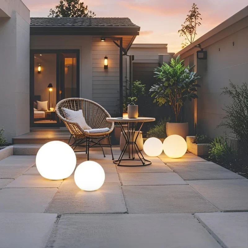 Spherical LED Garden Light 12 to 25 cm | 16-Colour Remote Control, USB Rechargeable | Weather-Resistant, Solar Powered Option 13