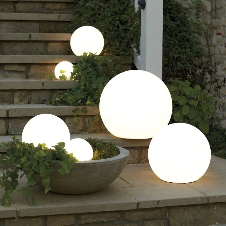 Spherical LED Garden Light 12 to 25 cm | 16-Colour Remote Control, USB Rechargeable | Weather-Resistant, Solar Powered Option 2