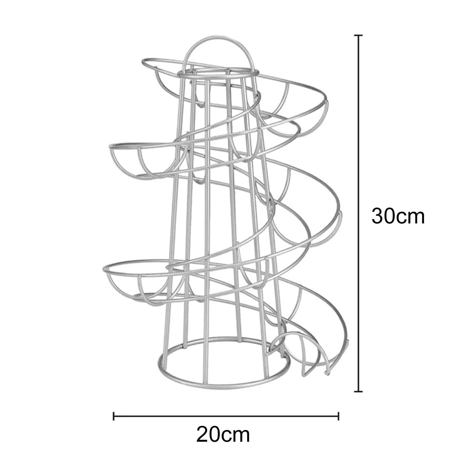 Spiral Egg Rack | Rolling Coil Track, Tapered Open Frame