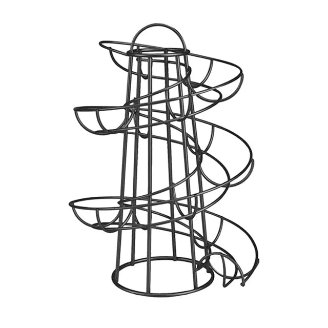 Spiral Egg Rack | Rolling Coil Track, Tapered Open Frame