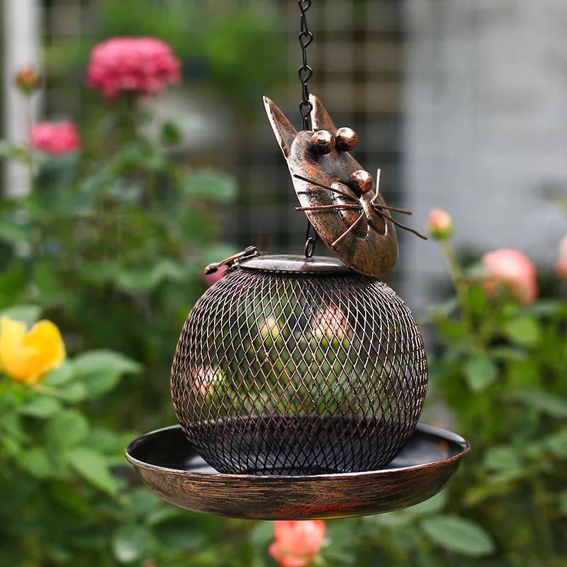 Squirrel-Proof Bird Feeder Hanging Metal with Multiple Feeding Ports