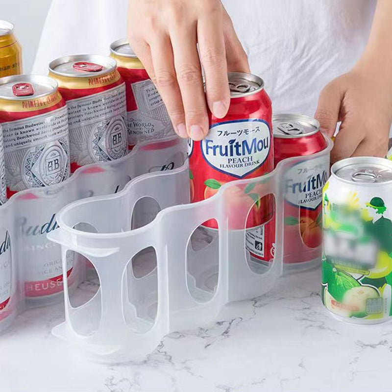 Stackable Can Storage Box Clear Plastic | Holds 4 Cans Per Tray, BPA-Free | Space-Saving Fridge & Pantry Organiser