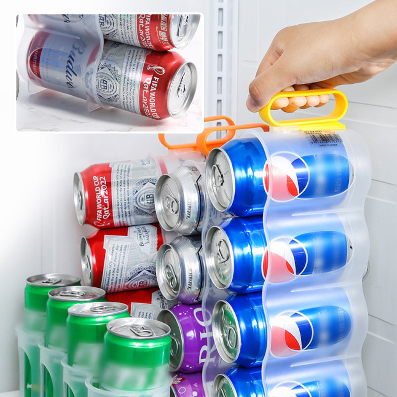 Stackable Can Storage Box Clear Plastic | Holds 4 Cans Per Tray, BPA-Free | Space-Saving Fridge & Pantry Organiser