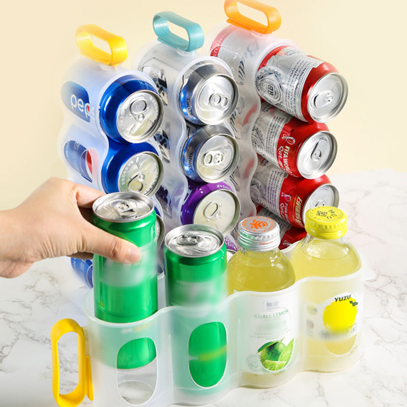 Stackable Can Storage Box Clear Plastic | Holds 4 Cans Per Tray, BPA-Free | Space-Saving Fridge & Pantry Organiser