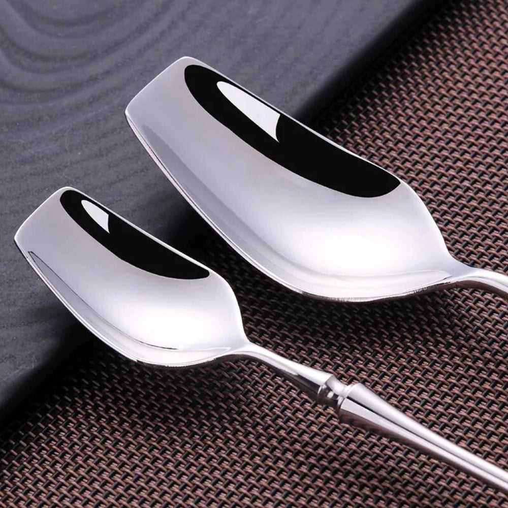 Stainless Steel Cutlery Set | Weighted Ergonomic Handles | Rust-Resistant Polished Finish for Everyday Family Dining