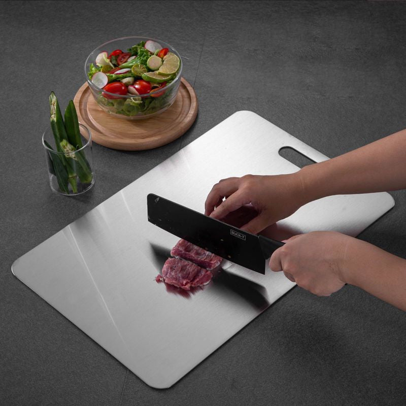 Stainless Steel Cutting Board Double-Sided | Anti-Bacterial & Anti-Mould Surface | Rust-Resistant Chopping Board