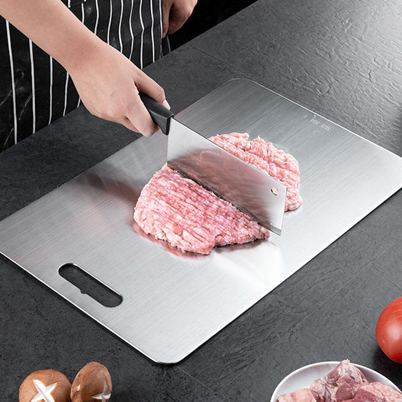 Stainless Steel Cutting Board Double-Sided | Anti-Bacterial & Anti-Mould Surface | Rust-Resistant Chopping Board