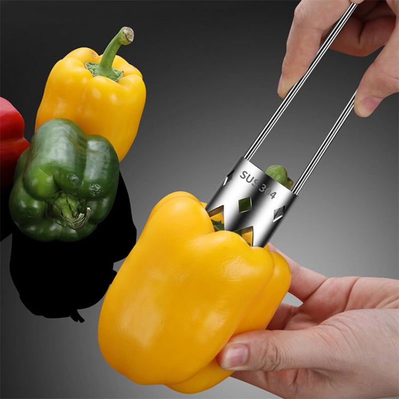 Stainless Steel Fruit Corer Knife | Razor-Sharp Blade with Ergonomic Non-Slip Grip | Fast, Precise Fruit Coring Tool