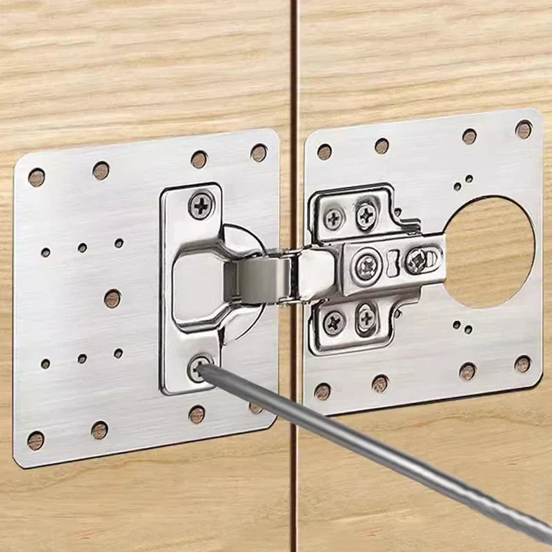 Stainless Steel Hinge Repair Kit | Fits Multiple Cabinet Door Sizes | Fixes Loose, Sagging or Broken Furniture Hinges