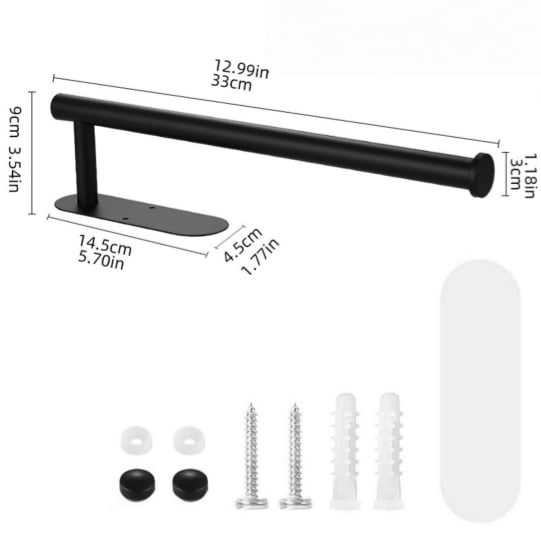 Stainless Steel Paper Towel Holder | Adhesive or Screw Mount Under Cabinet | Rust-Resistant Kitchen Storage Solution