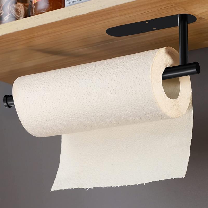 Stainless Steel Paper Towel Holder | Adhesive or Screw Mount Under Cabinet | Rust-Resistant Kitchen Storage Solution