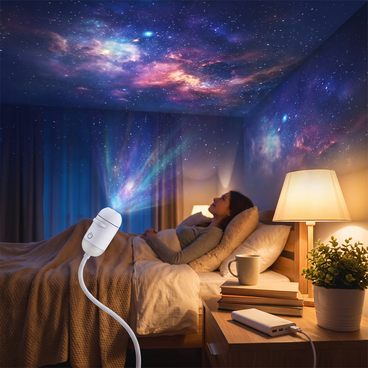Star Projector Lamp, 24 Projection Scenes, Dual Lighting Modes, USB Powered 3