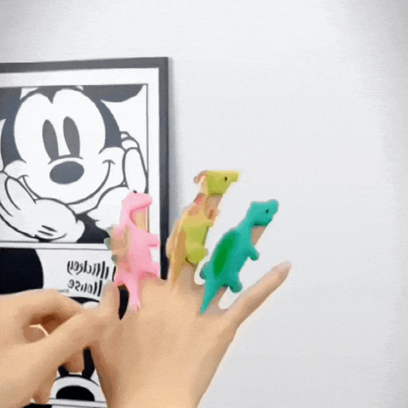 Sticky Wall Dinosaur Toys, PVC | Stretchy Sling-Throw Set of 6 Designs | Non-Toxic, Washable, Reusable Family Fun