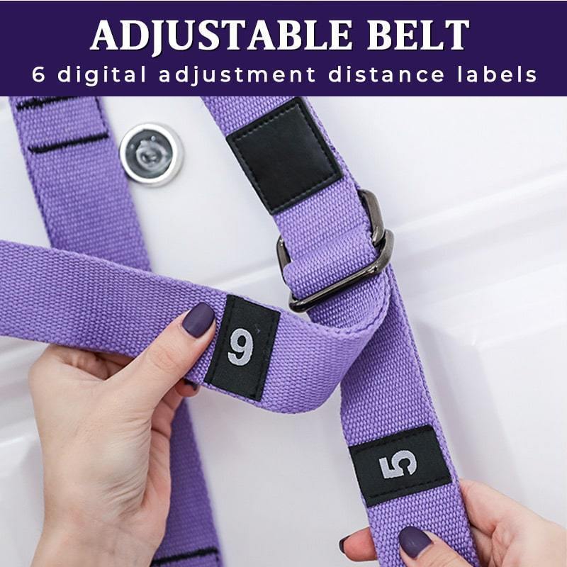 Stretch Band with Numbered Loops | Adjustable Length for Yoga, Pilates and Mobility Training | Soft Woven Fabric
