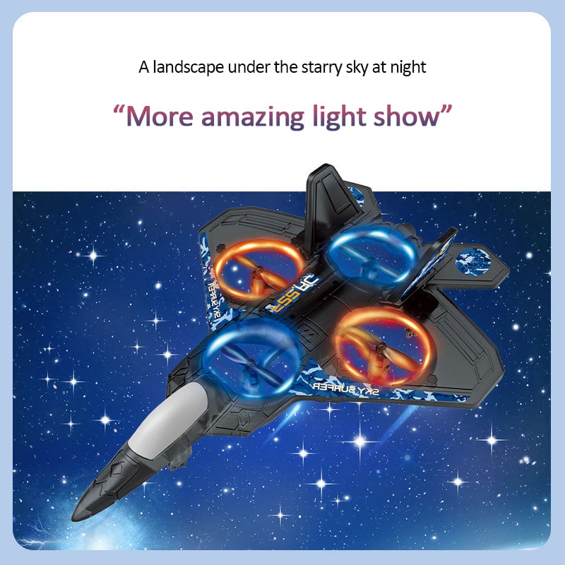 Stunt RC Aeroplane | 360° Flips, One-Key Take-Off & Headless Mode | 2.4GHz Remote Control, 164ft Range, 18-Minute LED Flight