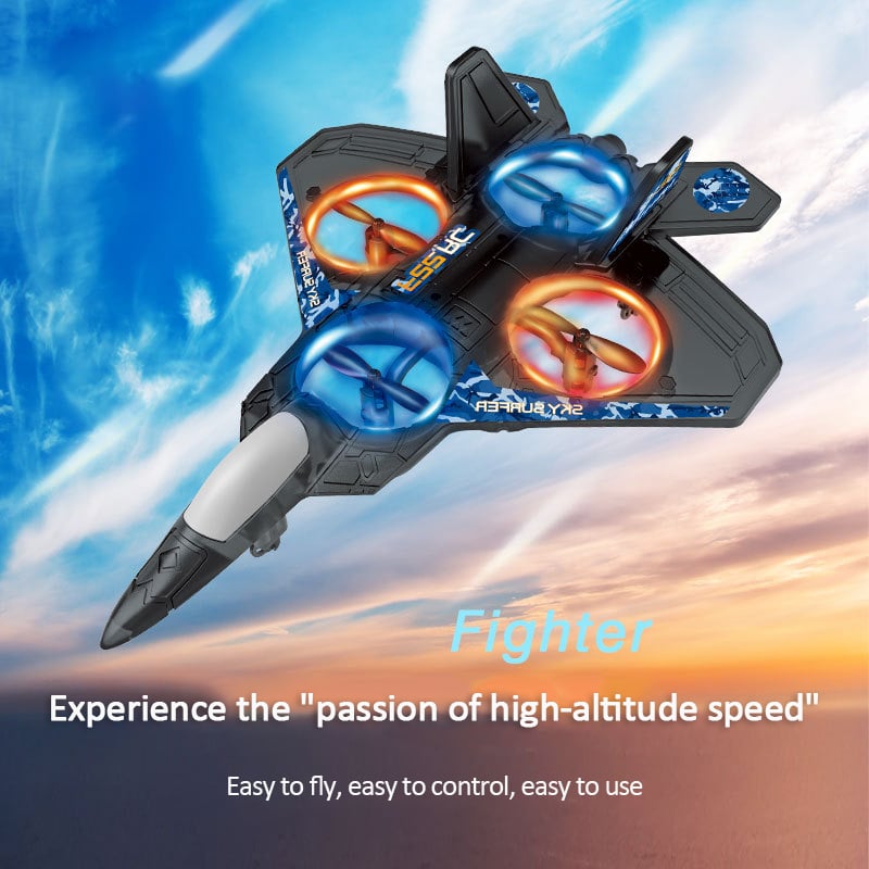 Stunt RC Aeroplane | 360° Flips, One-Key Take-Off & Headless Mode | 2.4GHz Remote Control, 164ft Range, 18-Minute LED Flight