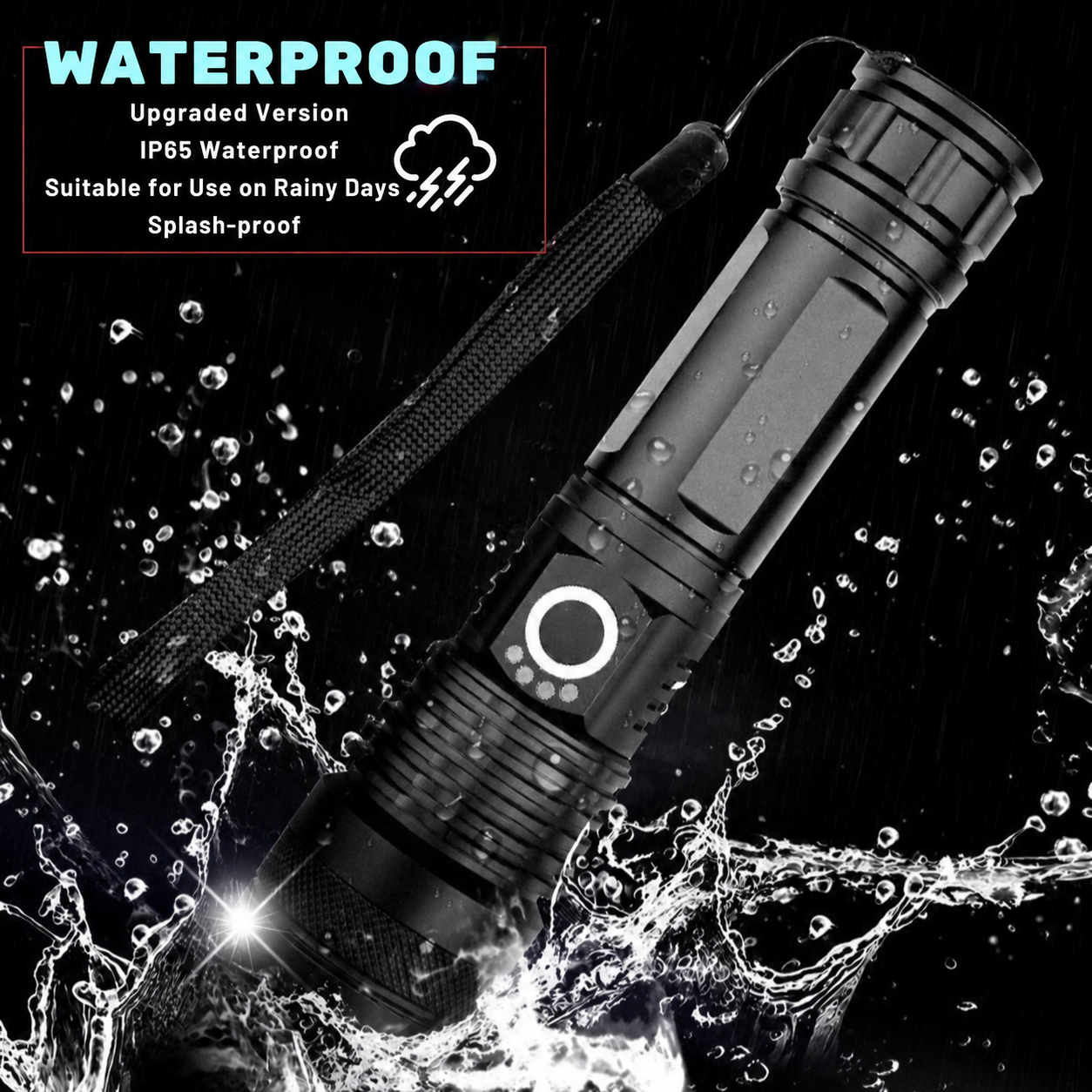 Super-Bright Flashlight – Aluminum, 90,000 Lumens, Waterproof for Outdoor and Adventure Activities 2