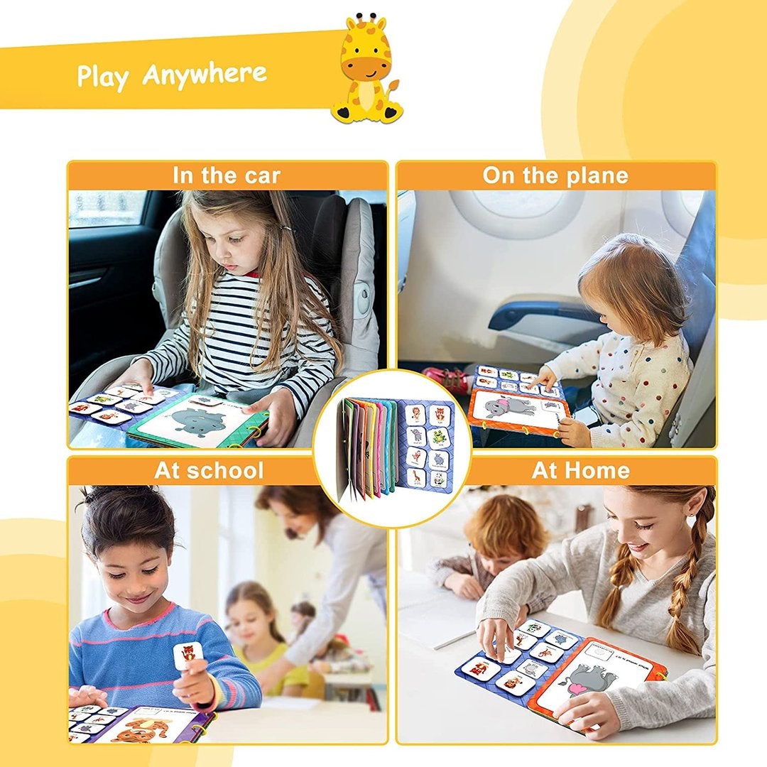 Toddler Activity Book Paper Pages | Sticky Matching Games for Shapes, Numbers and Animals | Builds Fine Motor Skills