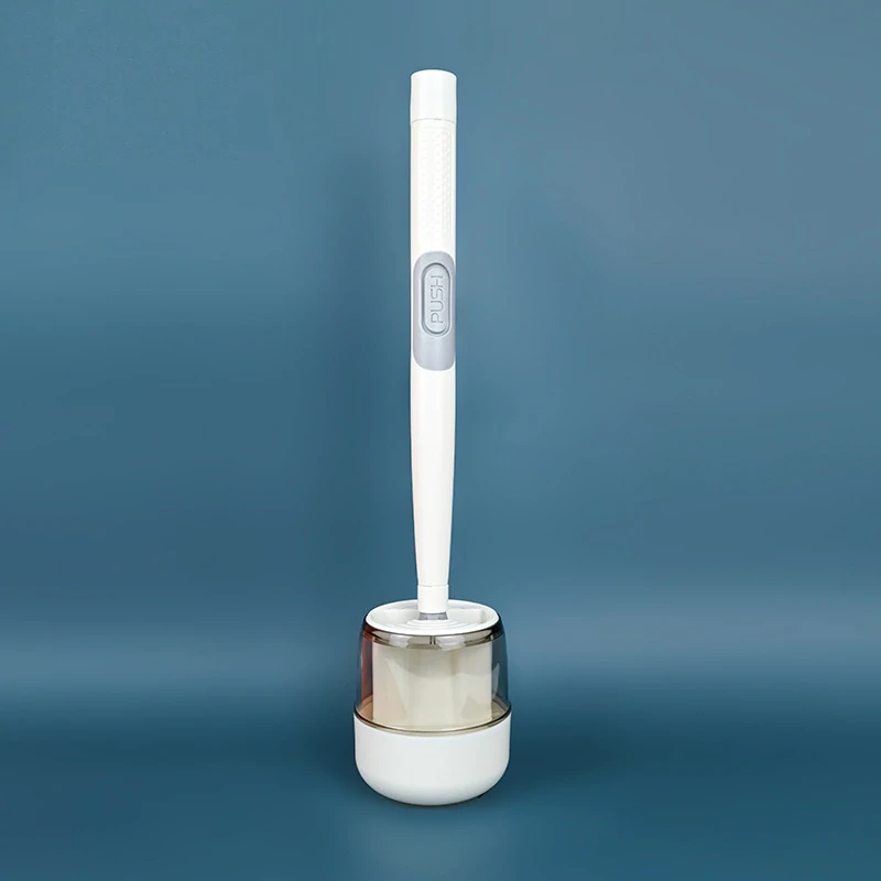 Toilet Bowl Brush | Push Button Dispenser, Flexible Head