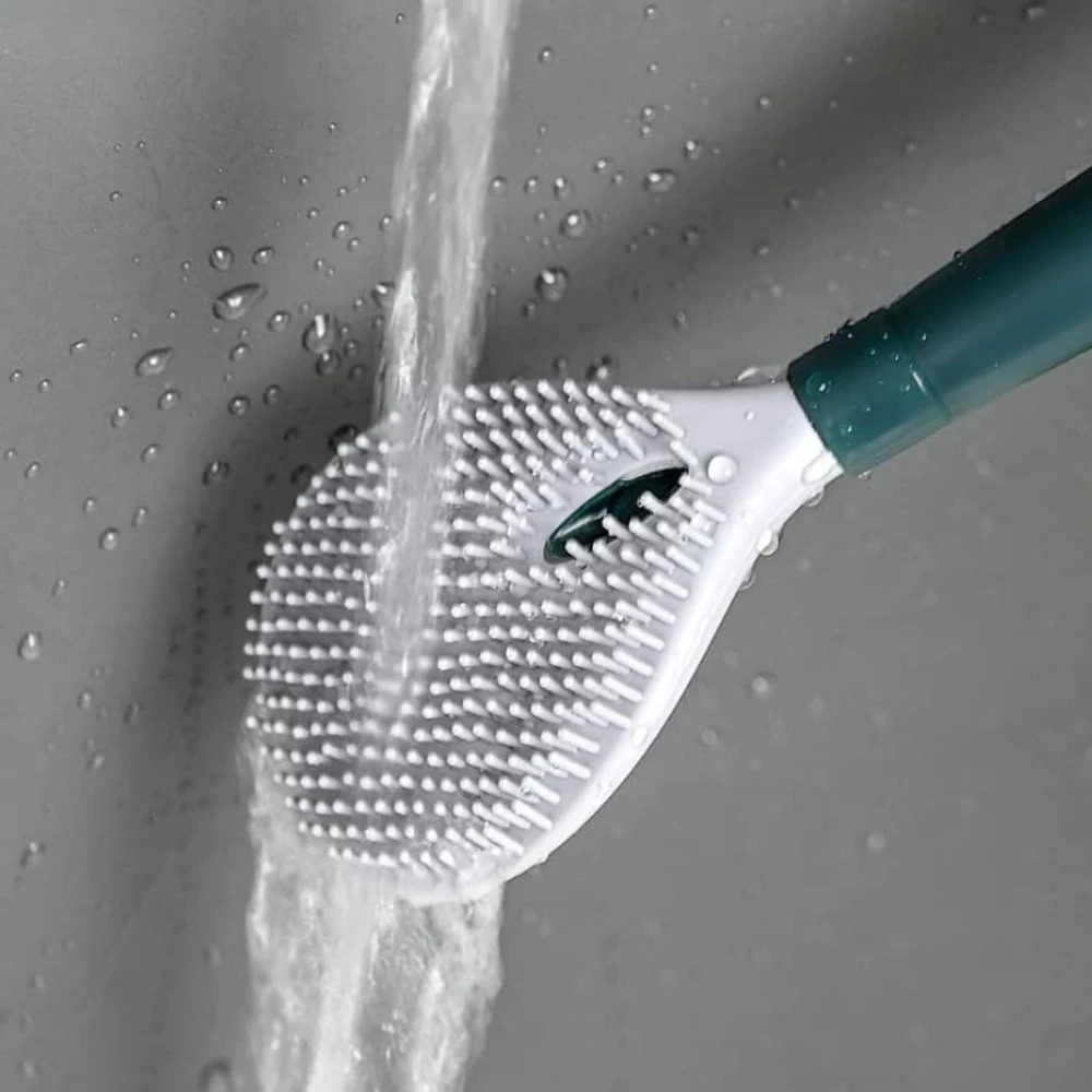 Toilet Bowl Brush | Push Button Dispenser, Flexible Head
