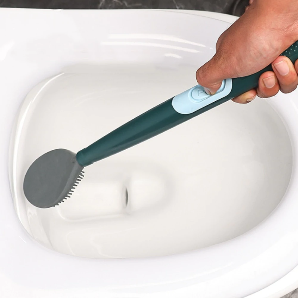 Toilet Bowl Brush | Push Button Dispenser, Flexible Head