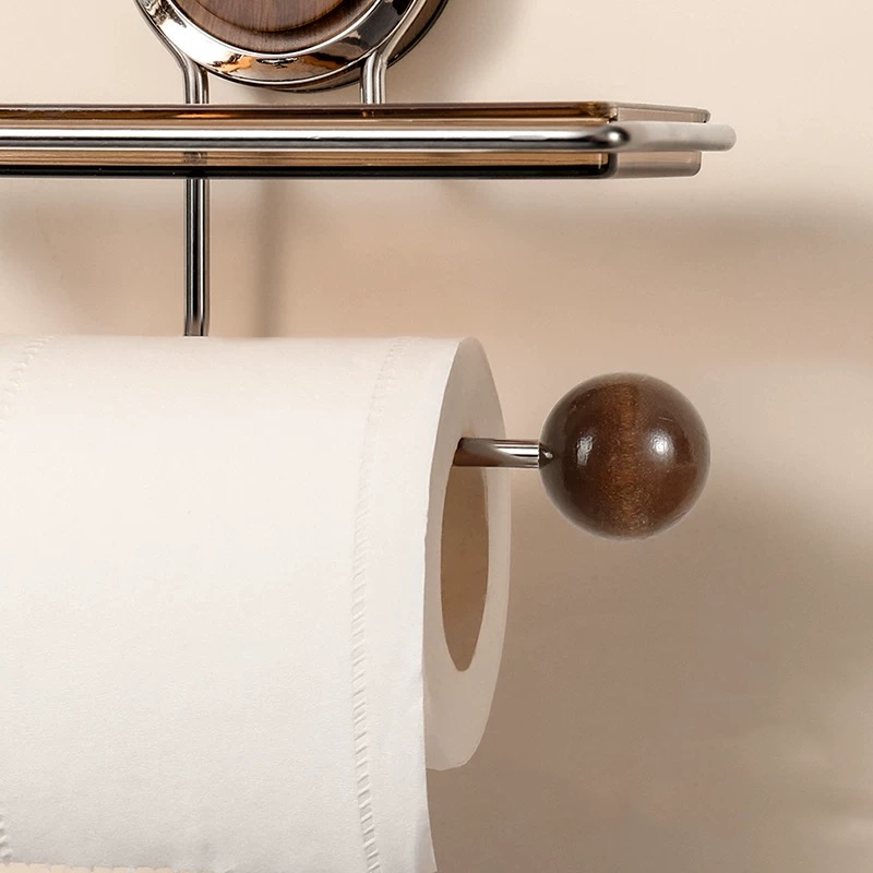Toilet Paper Holder | Suction Mount With A Small Top Tray