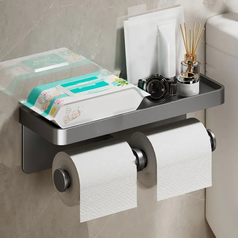 Toilet Paper Holder | Top Shelf With An Open-Ended Bar