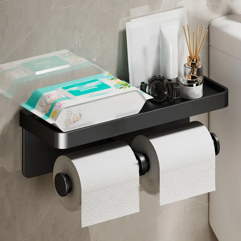 Toilet Paper Holder | Top Shelf With An Open-Ended Bar