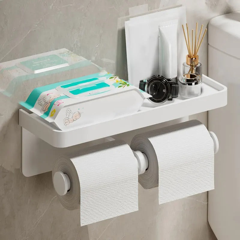 Toilet Paper Holder | Top Shelf With An Open-Ended Bar