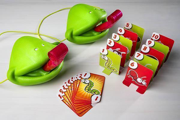 Tongue-Shooting Mask Game | 2 Masks, 2 Tongues & 20 Number Cards | Blow-Action Party Game for Family Fun and Group Play
