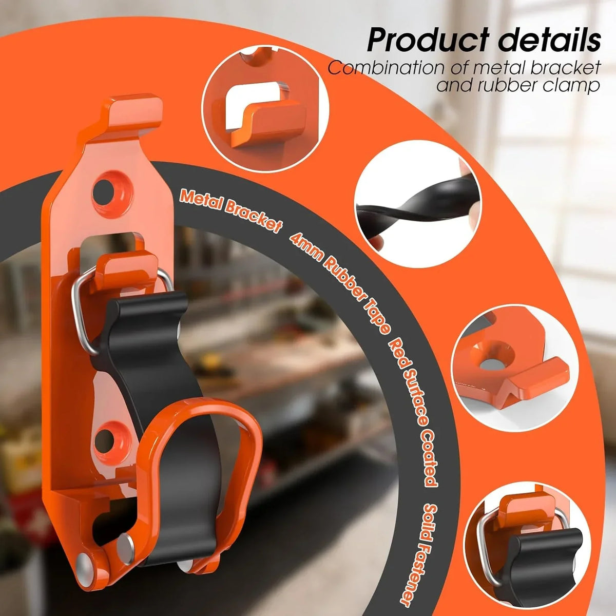 Tool Mounting Clamp Set Zinc Alloy | Fits Tools 0.67 to 1.57 Inch Diameter | Holds Up to 32 lbs Per Clamp, Rattle-Free