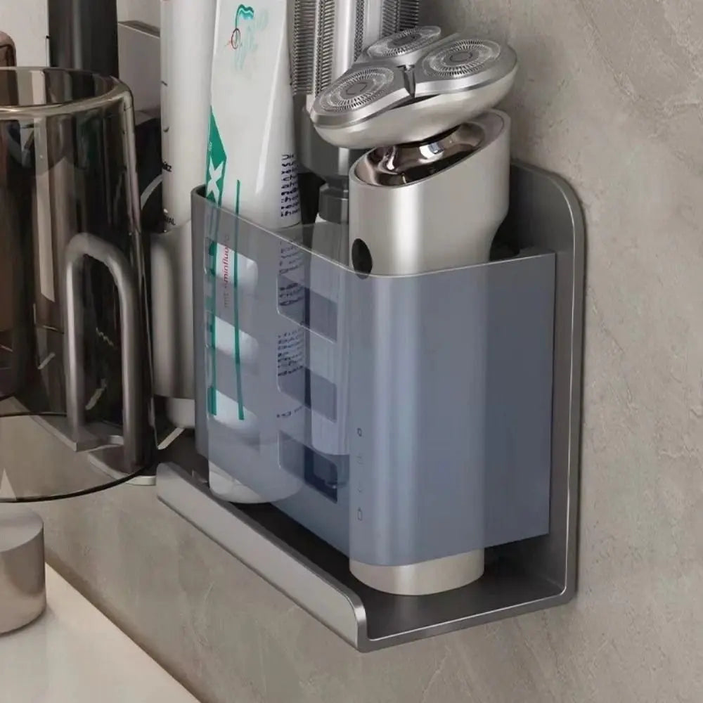 Toothbrush Holder | Two Upright Cups, Slotted Side Basket