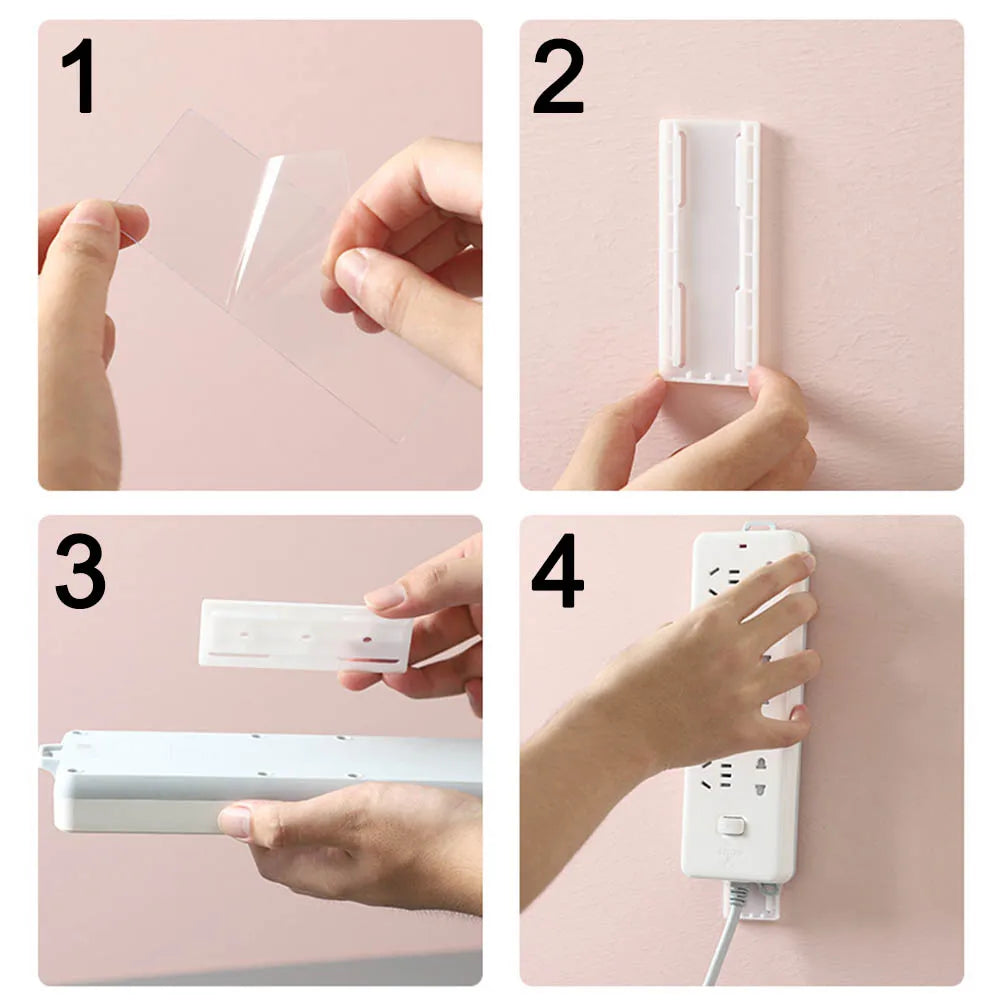Traceless Socket Fixer | Adhesive Power Strip Holder Wall Mount Clip