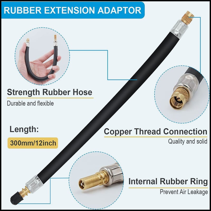 Tyre Valve Extension Copper | Universal Fit for Cars, Bikes, Motorcycles, Trailers and RVs | Leak-Proof Airtight Seal