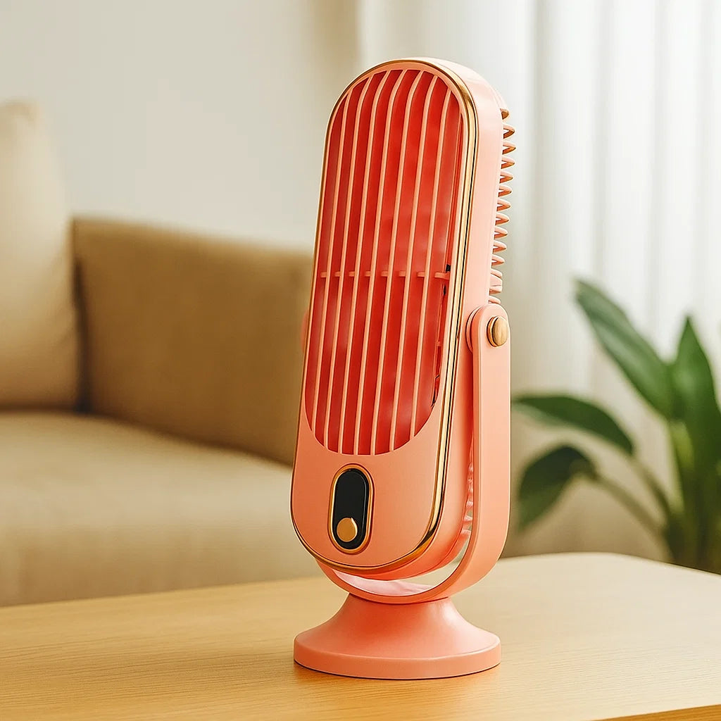 USB Desk Fan – Portable 360° Swivel Design with High-Velocity Airflow