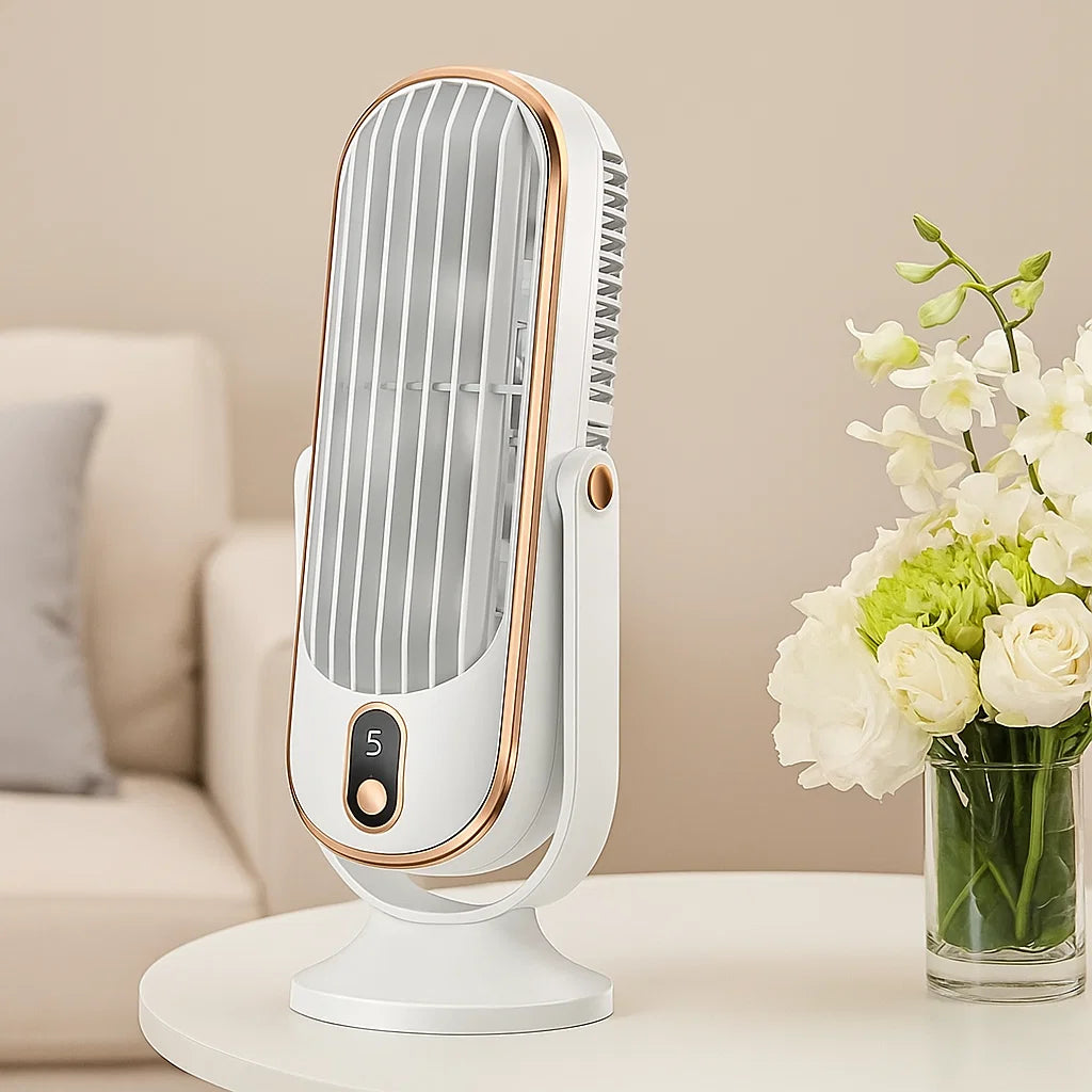 USB Desk Fan – Portable 360° Swivel Design with High-Velocity Airflow