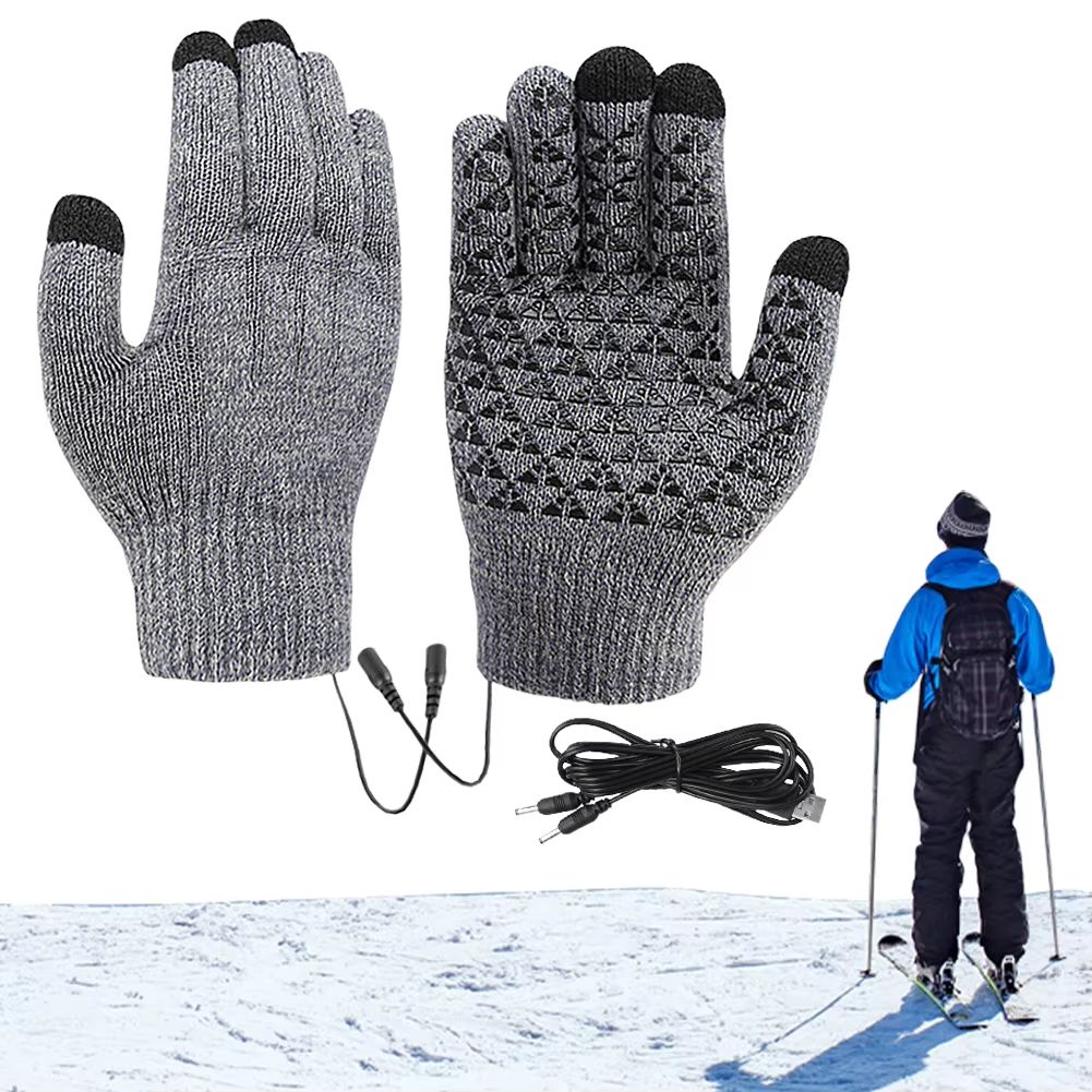 USB Electric Heated Gloves for Skiing, Riding & Outdoor Adventure | Touchscreen Fingertips | USB Powered Instant Warmth