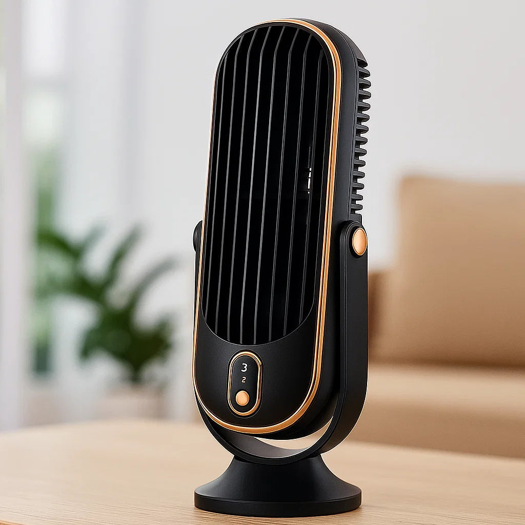 USB Desk Fan – Portable 360° Swivel Design with High-Velocity Airflow