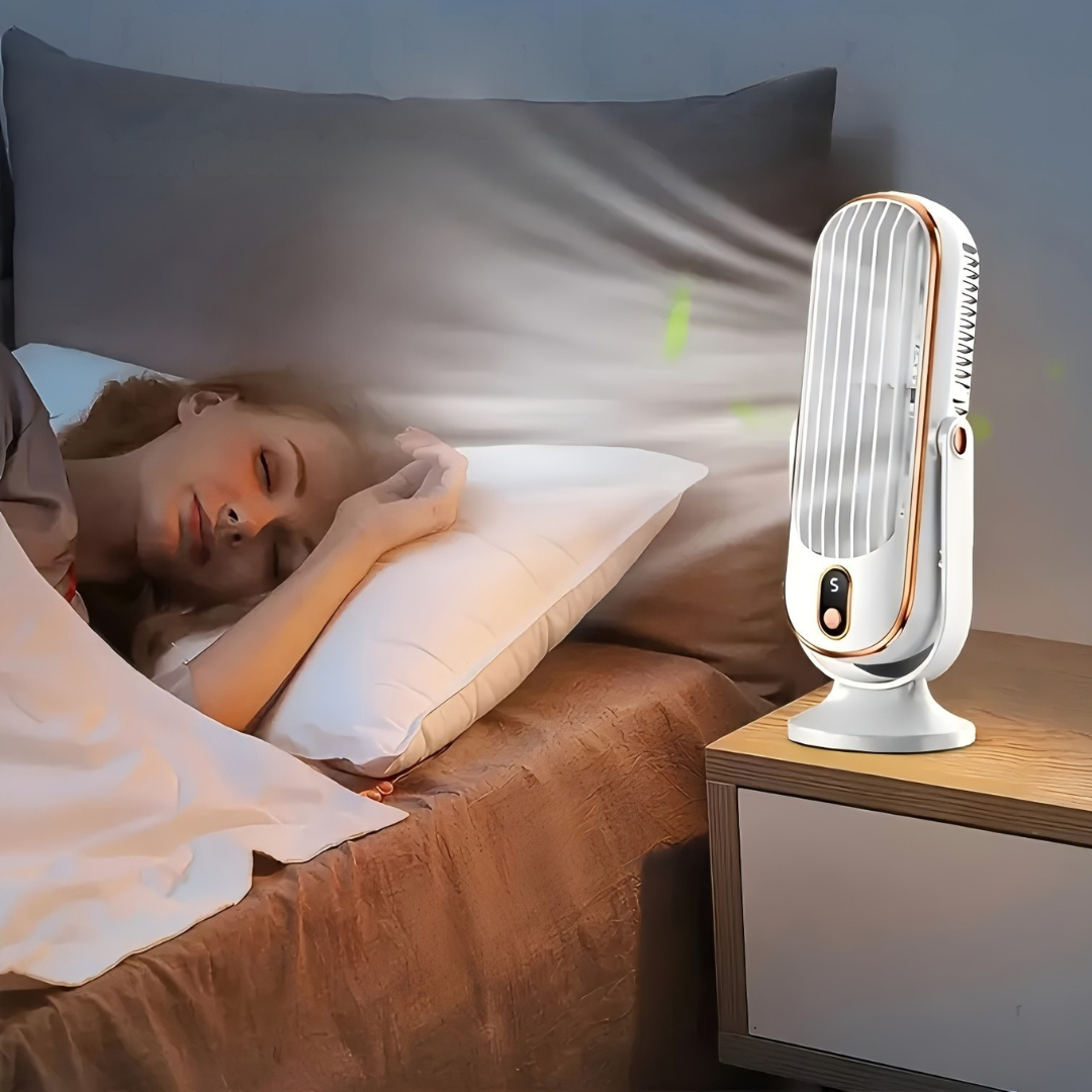 USB Desk Fan – Portable 360° Swivel Design with High-Velocity Airflow