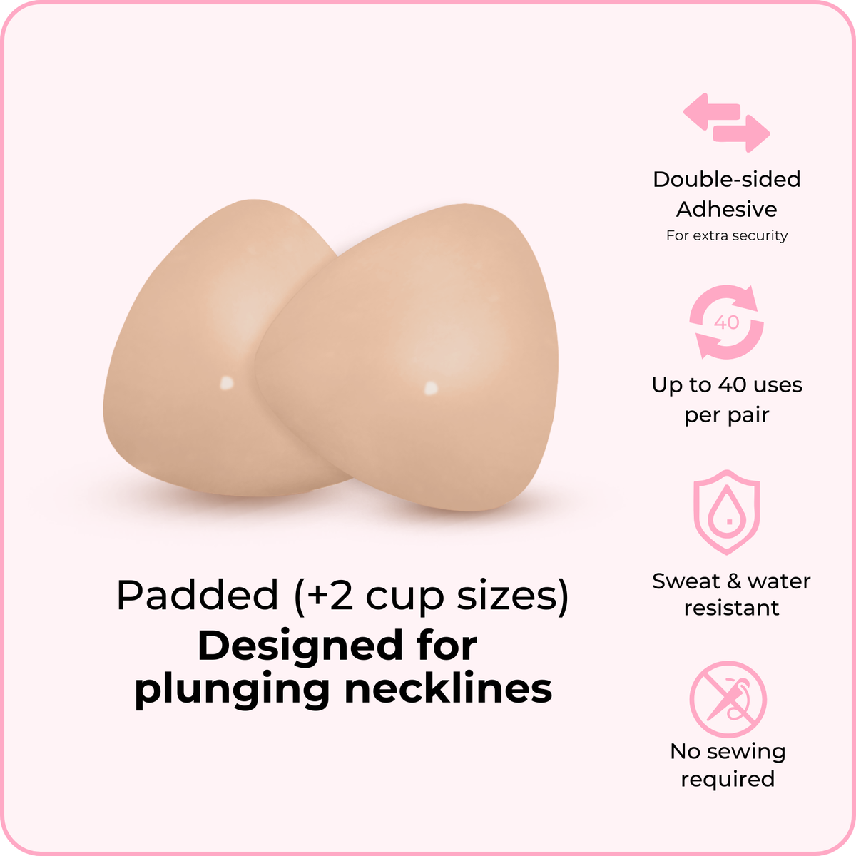 Women's Breast Enhancer Inserts | Instant Cup Boost & No-Sew Wear 1