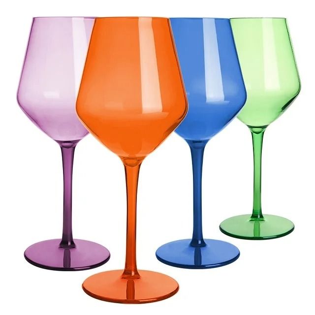 Unbreakable Wine Glass Set Plastic | Crystal-Clear Finish, Dishwasher Safe | Ideal for Outdoor Parties and Travel
