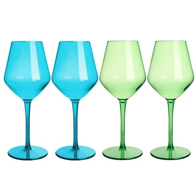 Unbreakable Wine Glass Set Plastic | Crystal-Clear Finish, Dishwasher Safe | Ideal for Outdoor Parties and Travel